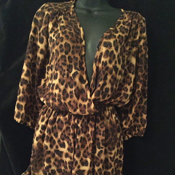 Leopard print short romper.