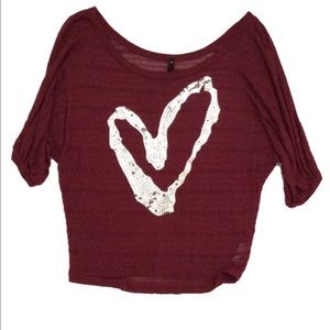NWOT Love Culture Sequin Heart Top