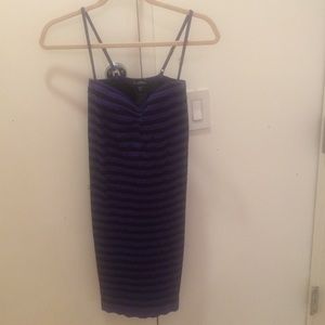 Purple and black striped Bebe tube dress