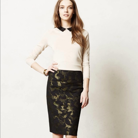 Anthropologie Camo Pencil Skirt - Size 4 NEW - Picture 3 of 4