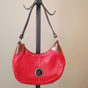 Vintage Dooney & Bourke Red Leather Hobo Bag