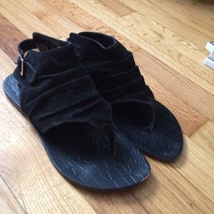 Black suede sandals