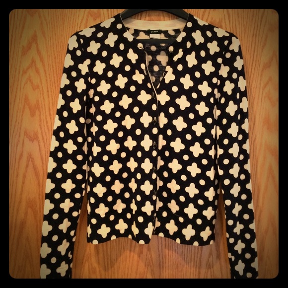 Beautiful navy/white patterned J. Crew Cardigan