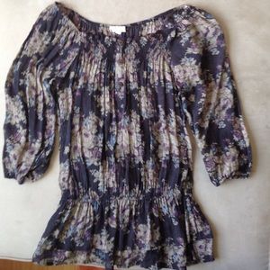 Floral Peasant Top