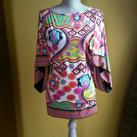 Trina Turk Marrakesh swim cover up top retro mod