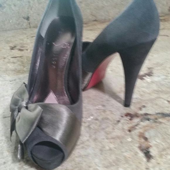 Suede Green Peep Toe Paris Hilton