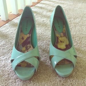 Light blue, Madden Girl open-toed pumps!!