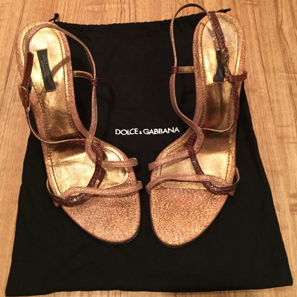 Dolce and Gabbana shiny and snakeskin heels.