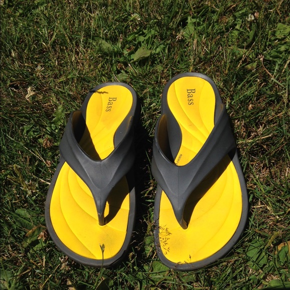 Yellow & Gray Flip Flops