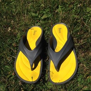 Yellow & Gray Flip Flops