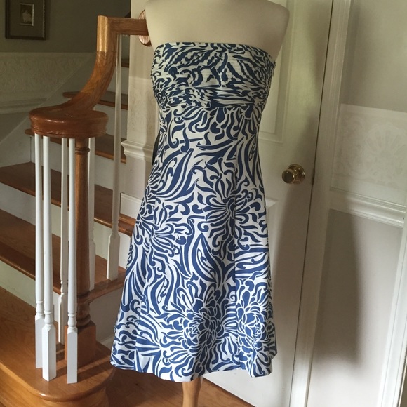 Ann Taylor Dresses & Skirts - Ann Taylor Blue & White Silk Dress