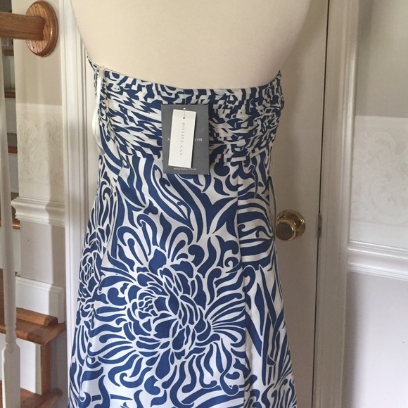 Ann Taylor Blue & White Silk Dress - Picture 3 of 4