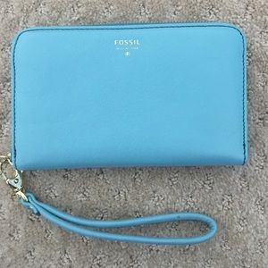 🏆 Fossil Sky Blue Sydney Wallet/Wristlet 🏆
