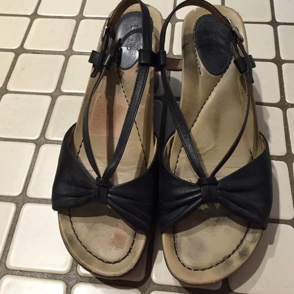 Black Leather Dansko Sandals