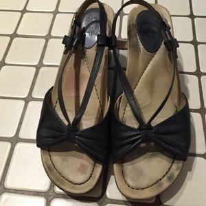 Black Leather Dansko Sandals