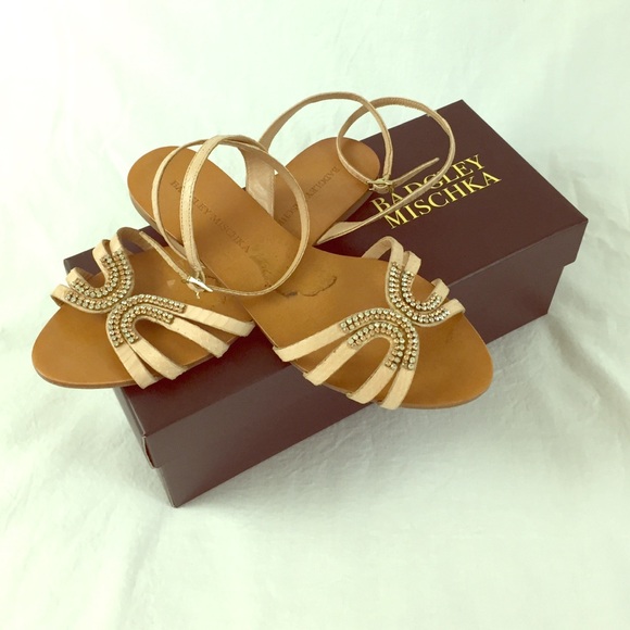SOLD Badgley Mischka Rhinestoned Snakeskin Sandals