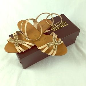 SOLD Badgley Mischka Rhinestoned Snakeskin Sandals