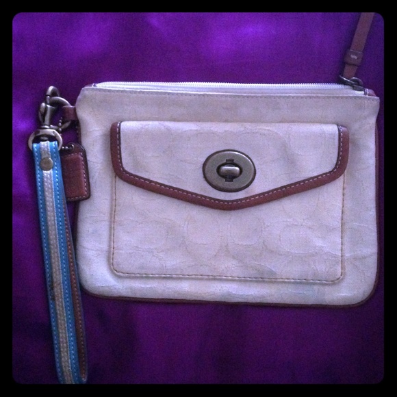 Coach wristlet, cream colored. Well loved!