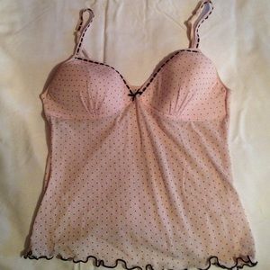 pink polka dot lingerie top