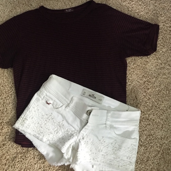 White jean shorts