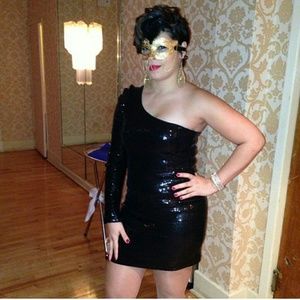 Sequined black dress