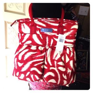 Calvin Klein IKAT Red and White Bag