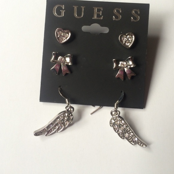 Guess Earring Set - Hearts, Bows & Wings 💗🎀😇 - Picture 1 of 3