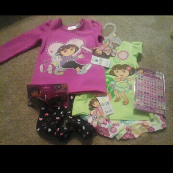 NWT 12-18 Mth Girl Dora Clothing Sunglasses Bundle