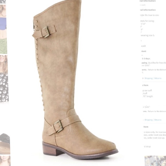 Back studded tall boots