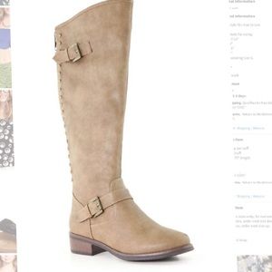 Back studded tall boots