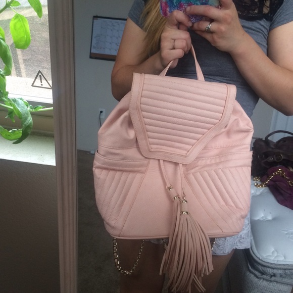 JustFab Pink Tassel Backpack