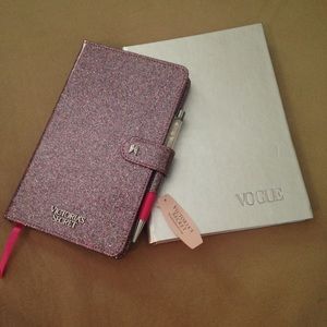 Victoria's Secret & Vogue notebooks & pen glitter