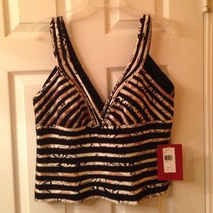 Elegant black and gold halter top