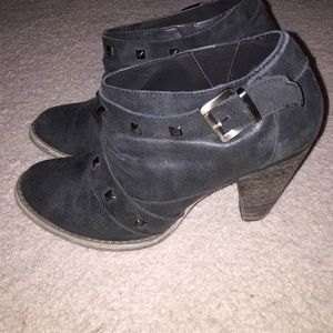 Black vegan leather booties size 7 1/2