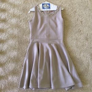 Grey, beaded Francesca's dress