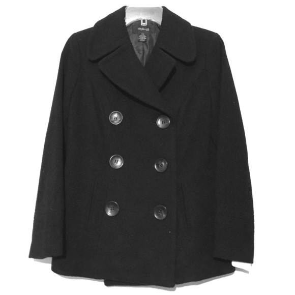 Black wool winter coat