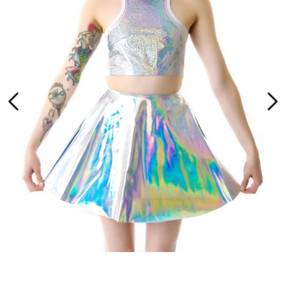 UNIF Dresses & Skirts - Unif holographic skater skirt