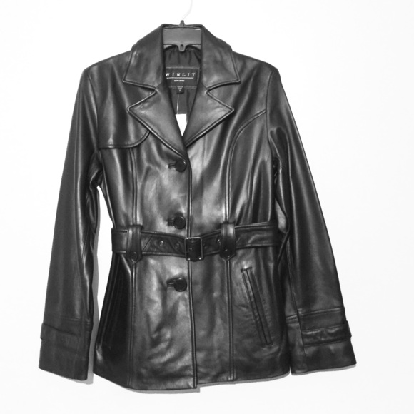 Black genuine leather jacket