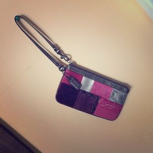 Pink & silver wristlet
