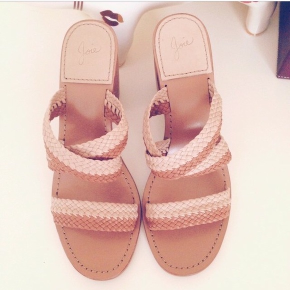 Joie Shoes - ❌SOLD❌ Joie Brown Braided Leather Wooden Sandals