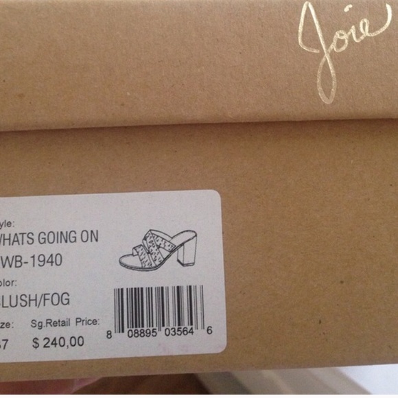 ❌SOLD❌ Joie Brown Braided Leather Wooden Sandals - Picture 4 of 4