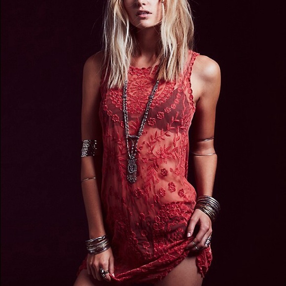 ISO Embroidered Net Shift Dress - Picture 3 of 3