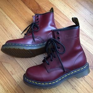 Burgundy Dr Martens boots size 5