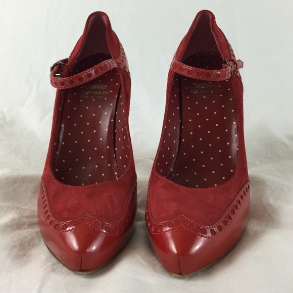 NEW Moschino Suede & Leather Mary Jane Platforms - Picture 2 of 4