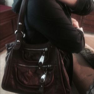 Makowsky medium brown leather handbag