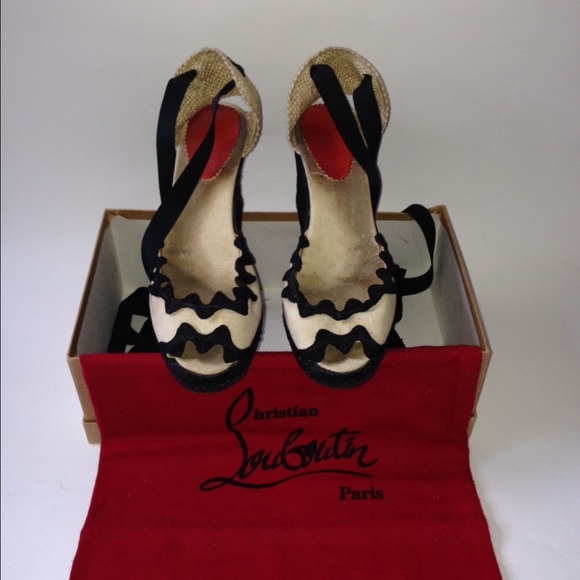 Christian Louboutin Espadrilles Wedges, Size 9