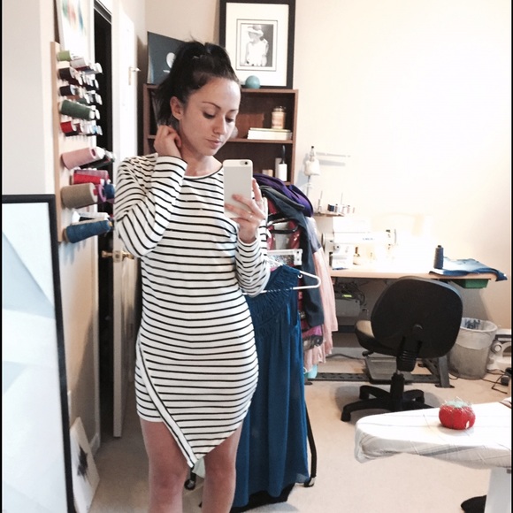 RESERVED!! Stripe asymmetric dress. NEW