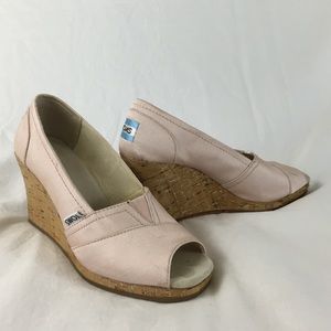 Toms Exclusive Petal Pink Grosgrain Wedge
