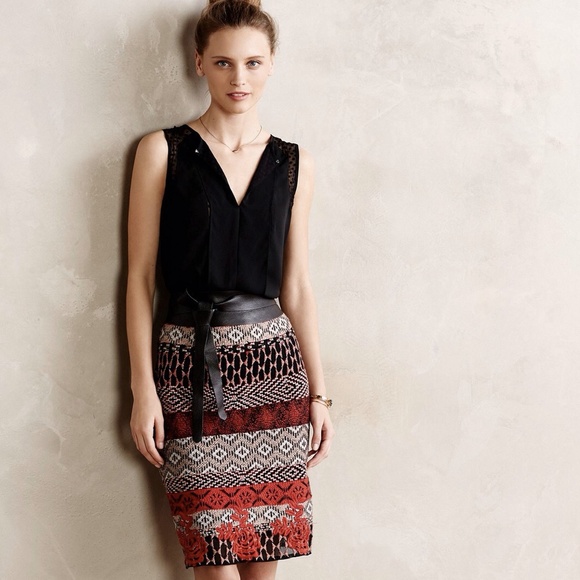 Anthropologie Calea Tapestry Pencil Skirt/4/NWT - Picture 2 of 4