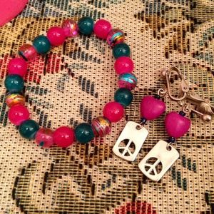 Handmade for Youth, clip on earrings  & Bracelet